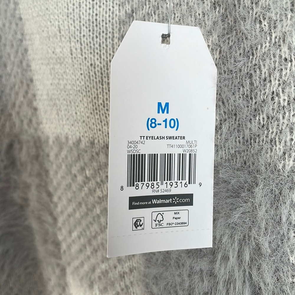 Time and Tru Plaid Eyelash Sweater - Picture 3 of 4